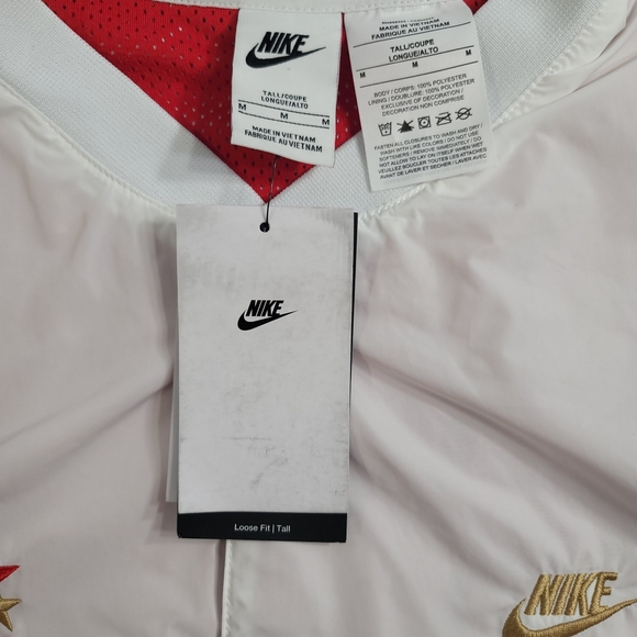 Nike Authentics Men’s  Warm-up Shirt Jacket Lined Snap Button White Size M - Picture 10 of 15